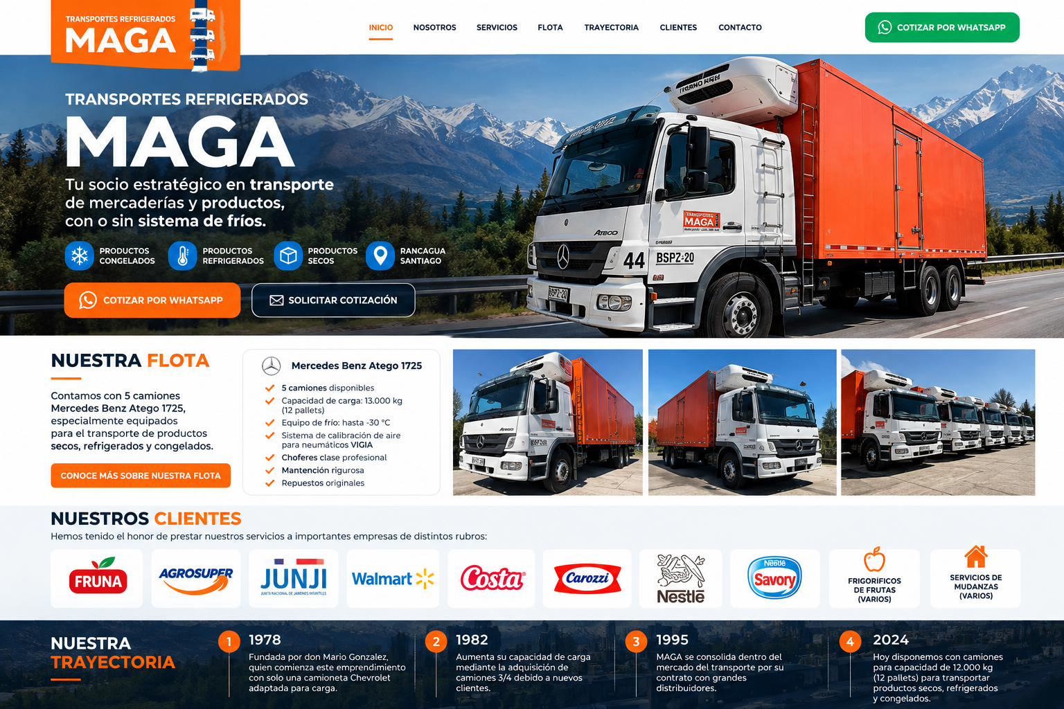 Diseño visual de Transportes Refrigerados MAGA